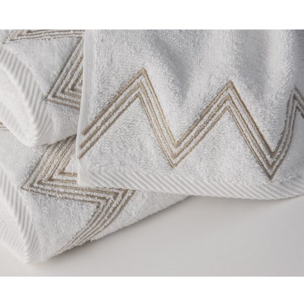 Zigzag Towel Set - White / Beige