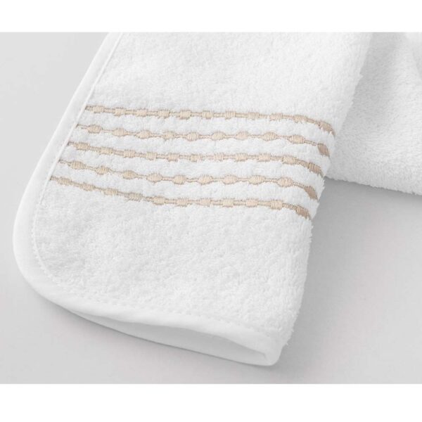 5 Lines Towel Set - White / Beige