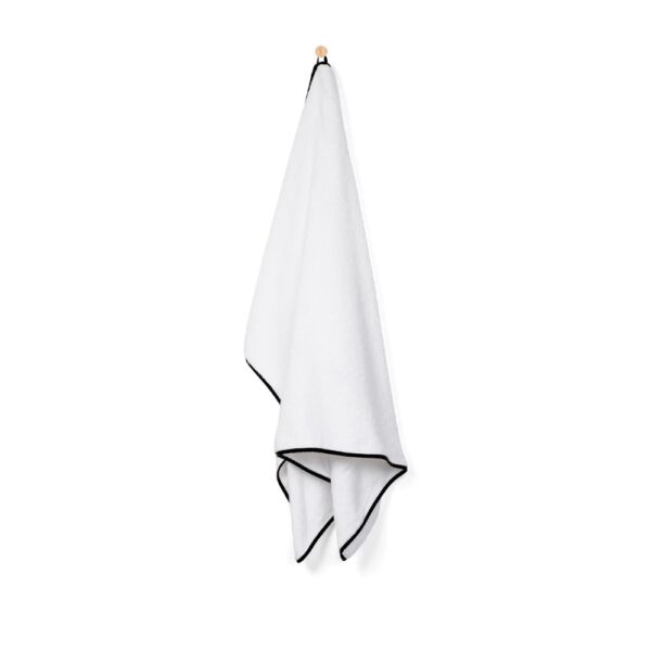 Towel Set with Piping - White / Black