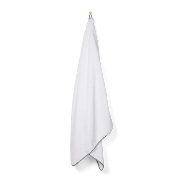 Towel Set with Piping - White / Grey