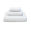 Towel Set with Piping - White / Baby Blue