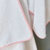 Towel Set with Piping - White / Baby Pink