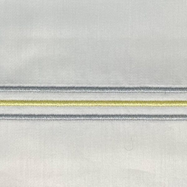 Double Sheet Set 3 Lines - White / Grey - Yellow