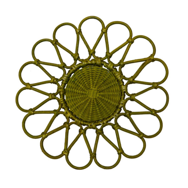Spiral rattan Placemat - Green