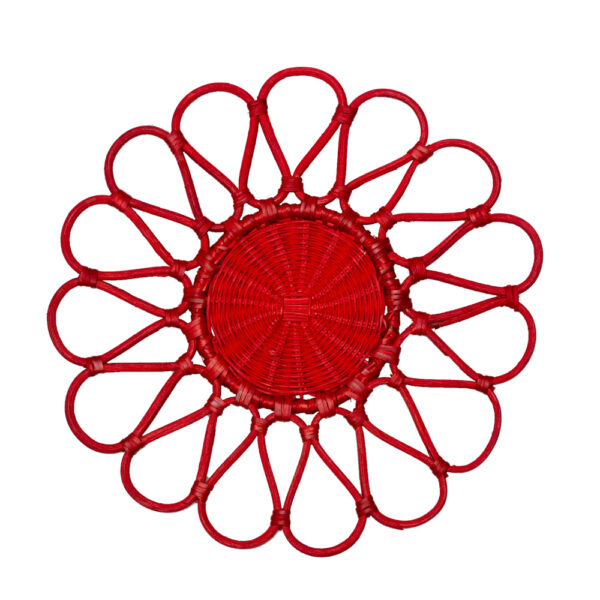 Spiral rattan Placemat - Red