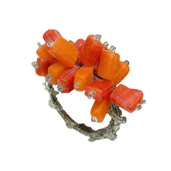 Flower Napkin Ring - Coral